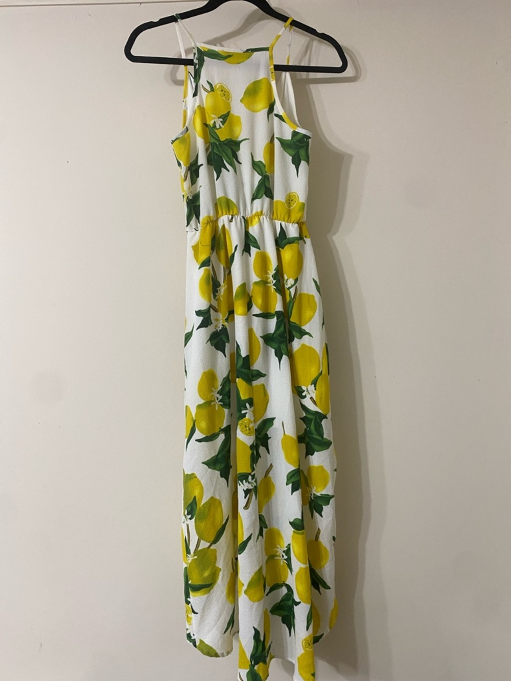 Lemon-Print Midi Wrap Dress in Yellow - Picture 3 of 3